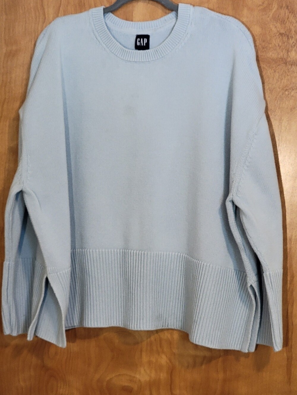 GAP Pale Blue Crewneck Oversized Rib-Band Sweater XL Tall